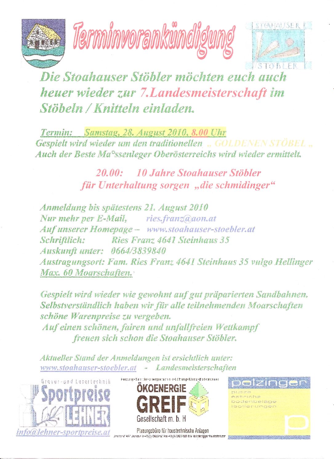 Terminvorankündigung